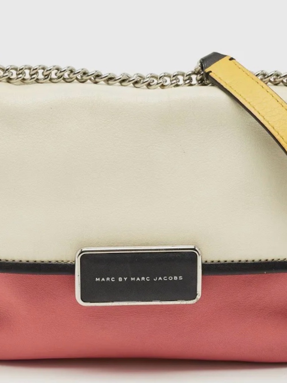 Marc by Marc Jacobs Cream, Pink & Yellow Leather Crossbody Bag